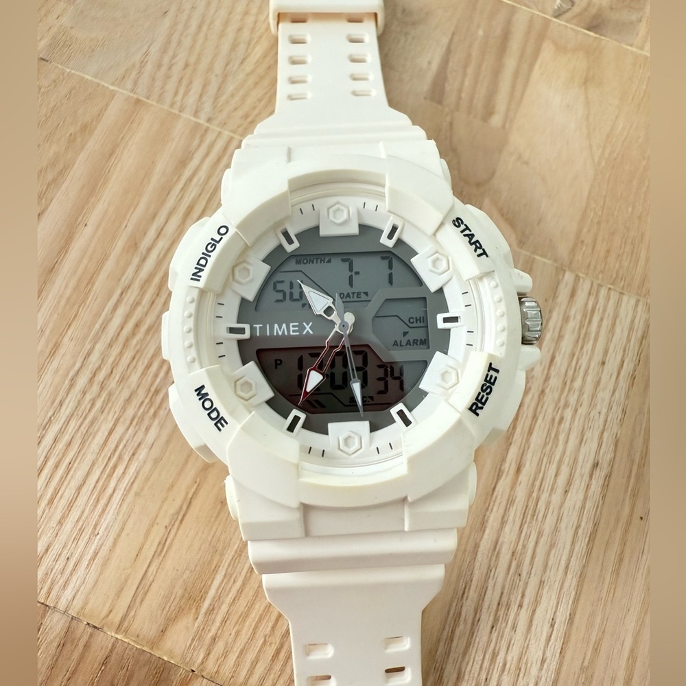 Timex TW5M22400 Men's The HQ DGTL Chronograph Resin Strap white Watch